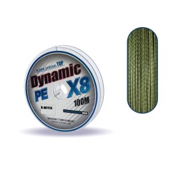DYNAMIC  PE  8X  BRAID LINE  100 MT  GREEN 0,25 MM