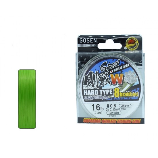 GOSEN  W8  HARD TYPE 150M  A.YESIL PE 0.6-0.132 MM