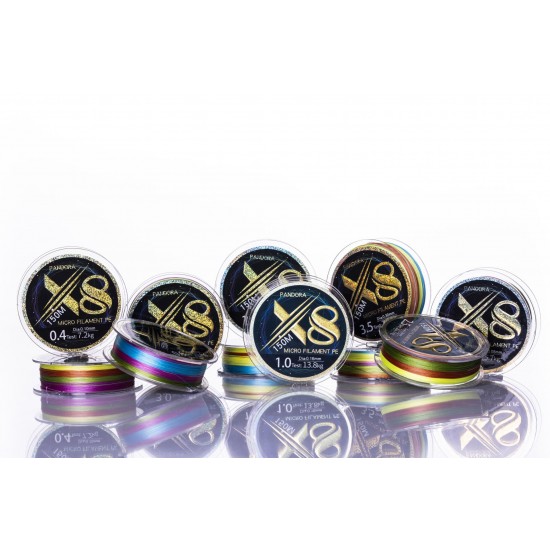 8X MULTICOLOR 150 MT 0,08 MM