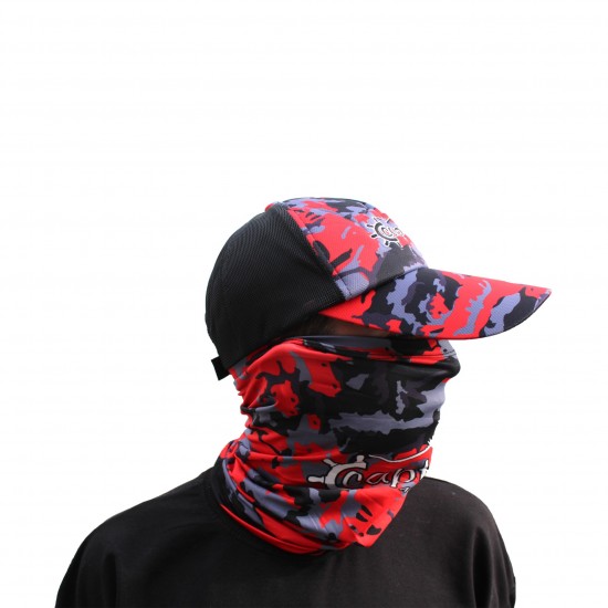 Fisherman Style SET Cap+Eldiven+Kolluk+Buff (CAMO RED)