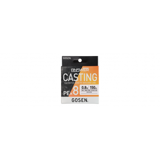 Gosen Answer Casting PE 8 Örgü Spin Ipi 150Mt Fine Silver PE 1.0 0,171MM