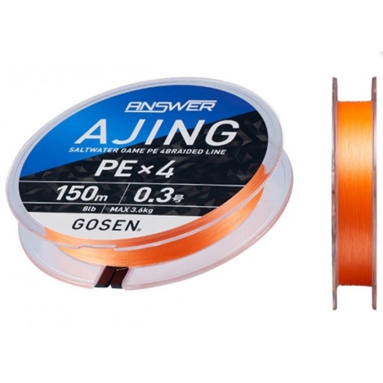 Gosen Answer Ajing PE 0.25 4 Örgü LRF Ipi 150Mt Coctail Orange 2.7 KG