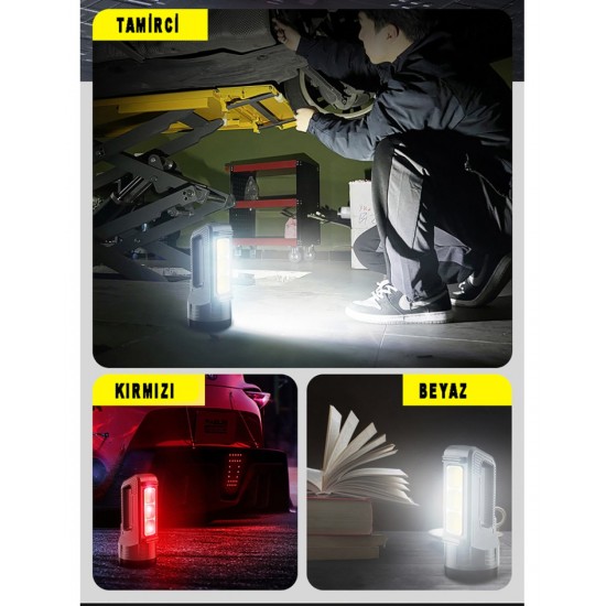 Güçlü Sarjli Fener Masa Lambasi Watton Wt-603