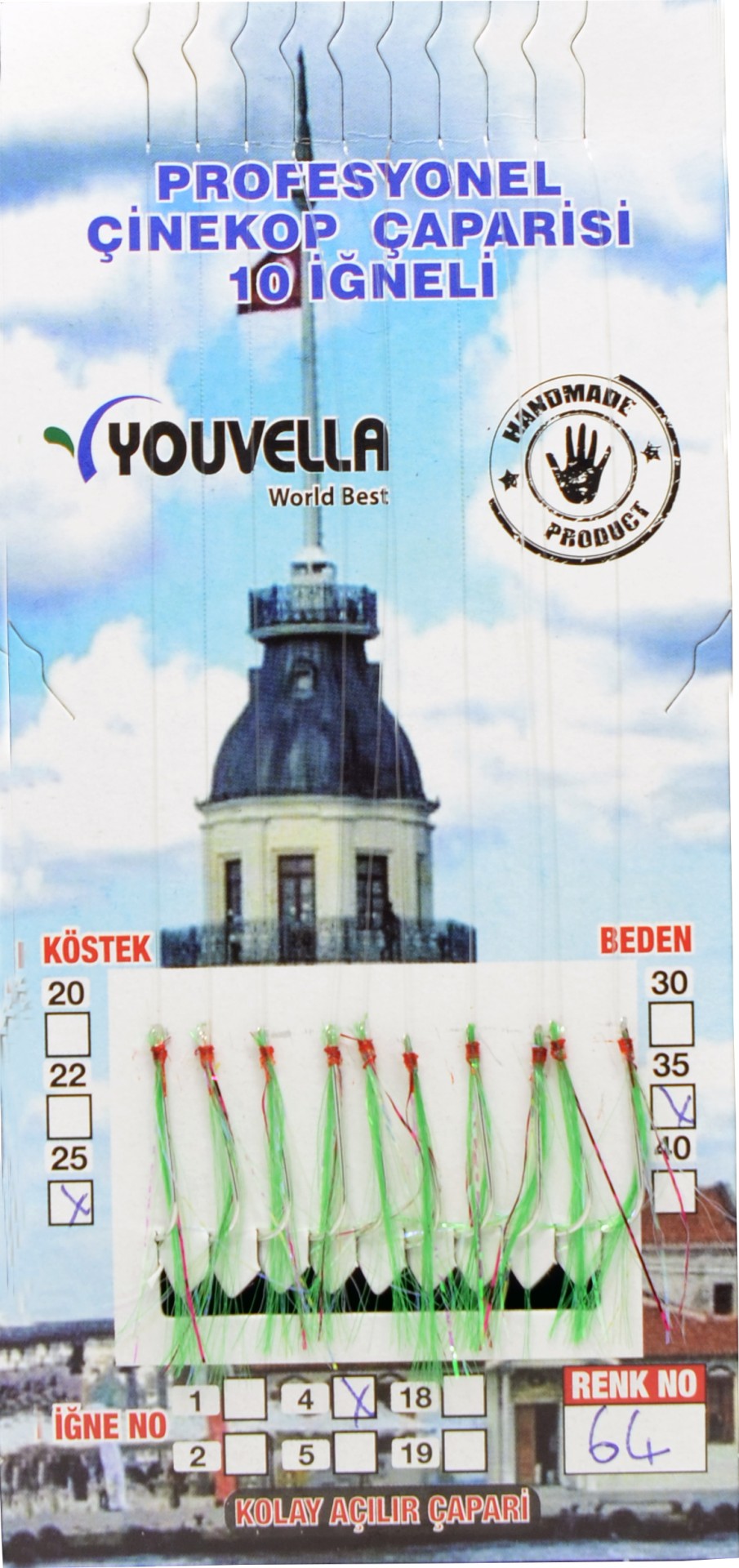 ÇAPARI  ÇINEKOP  KOLAY AÇILIR  10 IGNE  RENK  64