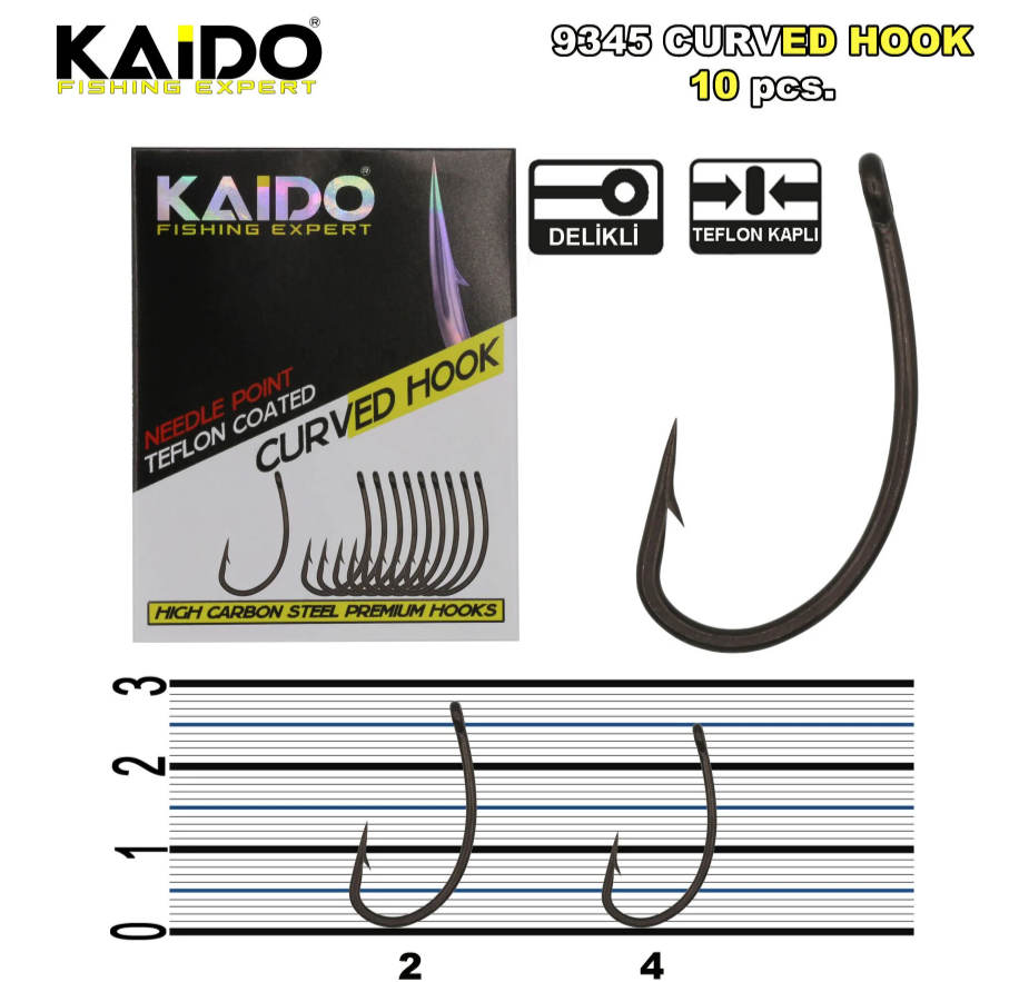 Kaido Teflon Hook Sazan Ignesi 9345 (10Pcs) No:2