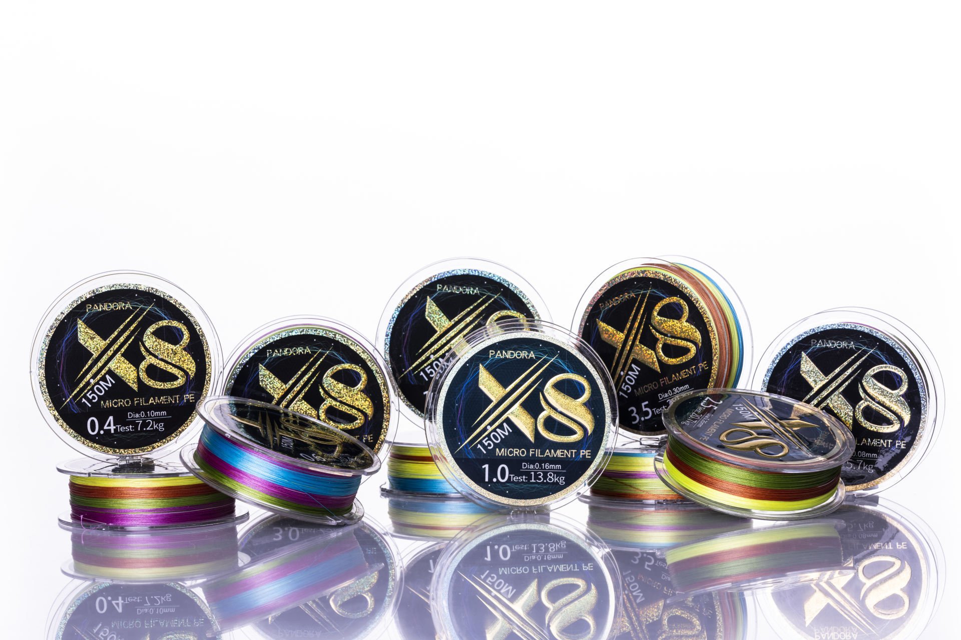 8X MULTICOLOR 150 MT 0,12 MM