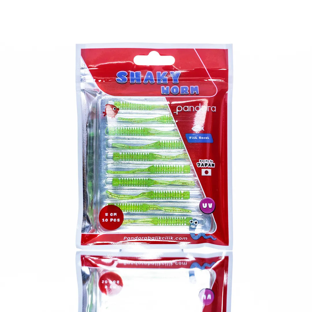 Pandora Shaky Worm 5 Cm Green Glitter