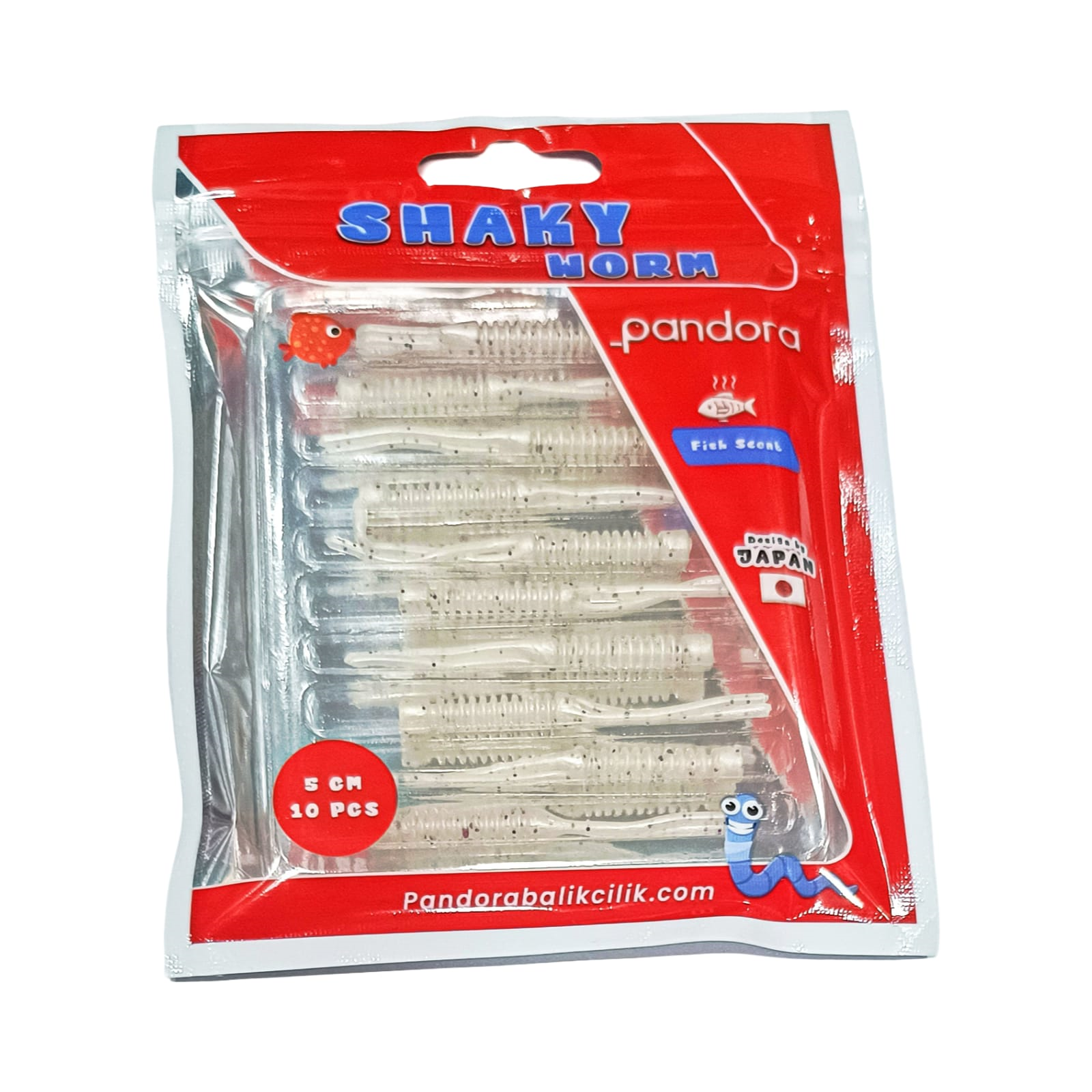 Pandora Shaky Worm 5 Cm White Glitter