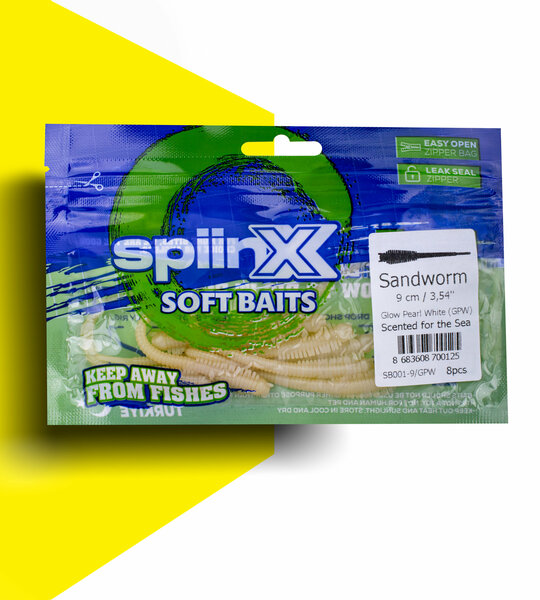 SPIINX SANDVORM SILIKON 6CM 18P GLOW PEARL WHITE (GPW)