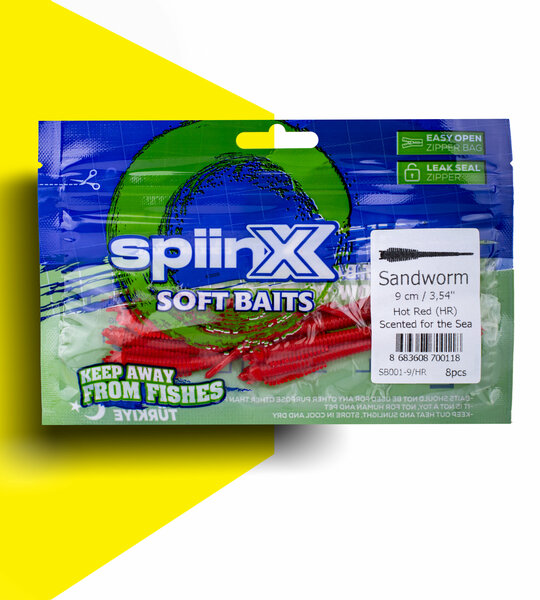 SPIINX SANDVORM SILIKON 6CM 18P HOD RED (HR)