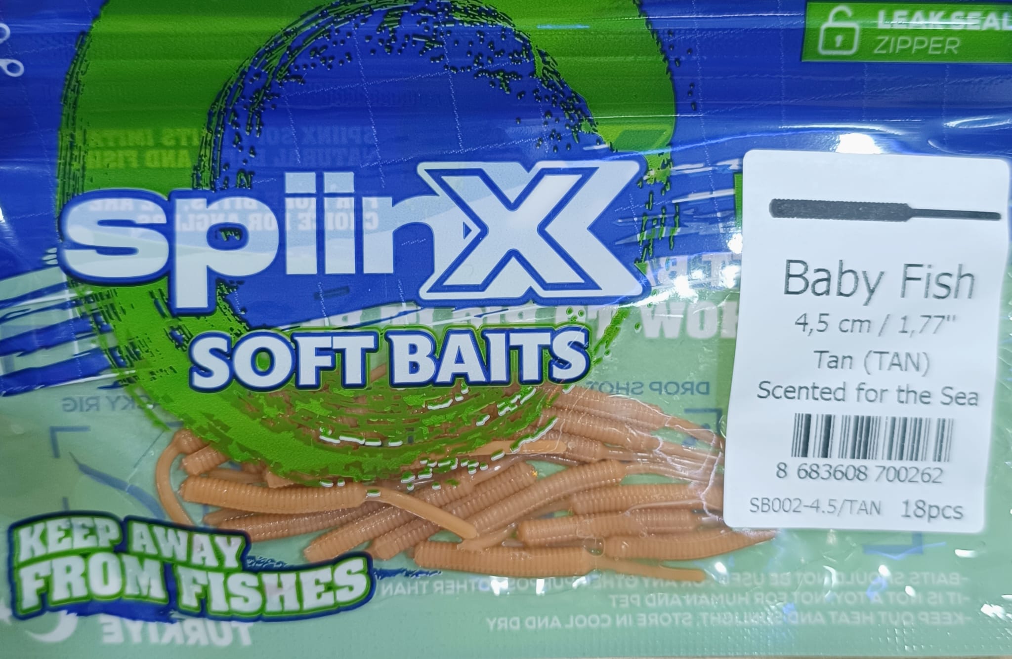 SPIINX BABY FISH SILIKON 4.5CM 18P TAN (TAN)