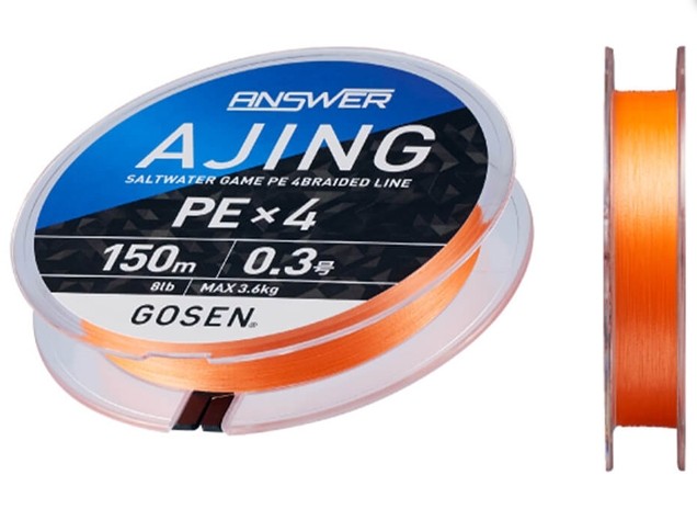 Gosen Answer Ajing PE 0.3 4 Örgü LRF Ipi 150Mt Coctail Orange 3.6 KG