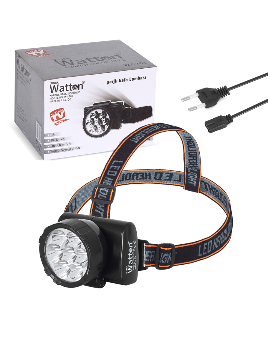 7 LEDLI SARJLI  KAFA LAMBASI WATTON WT-701