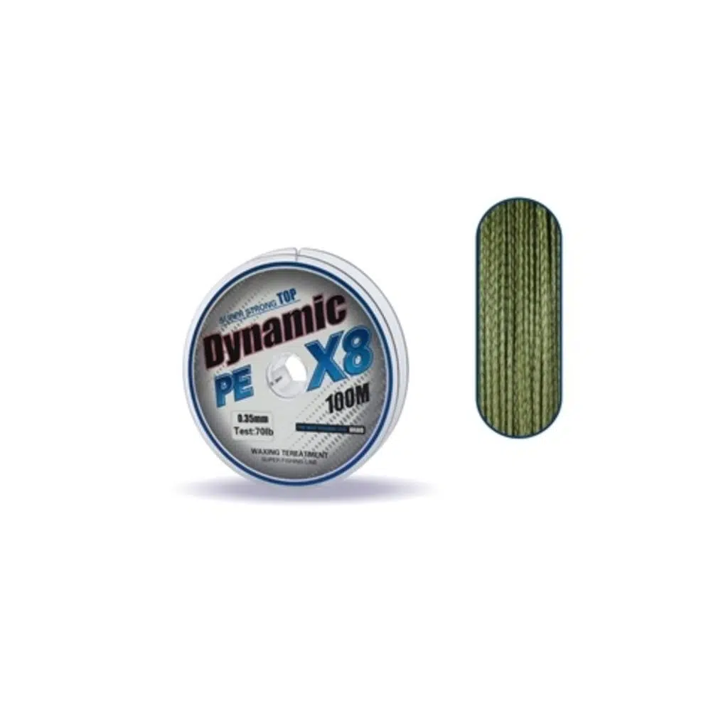 DYNAMIC PE 8X BRAID LINE 100 MT GREEN 0,28 MM