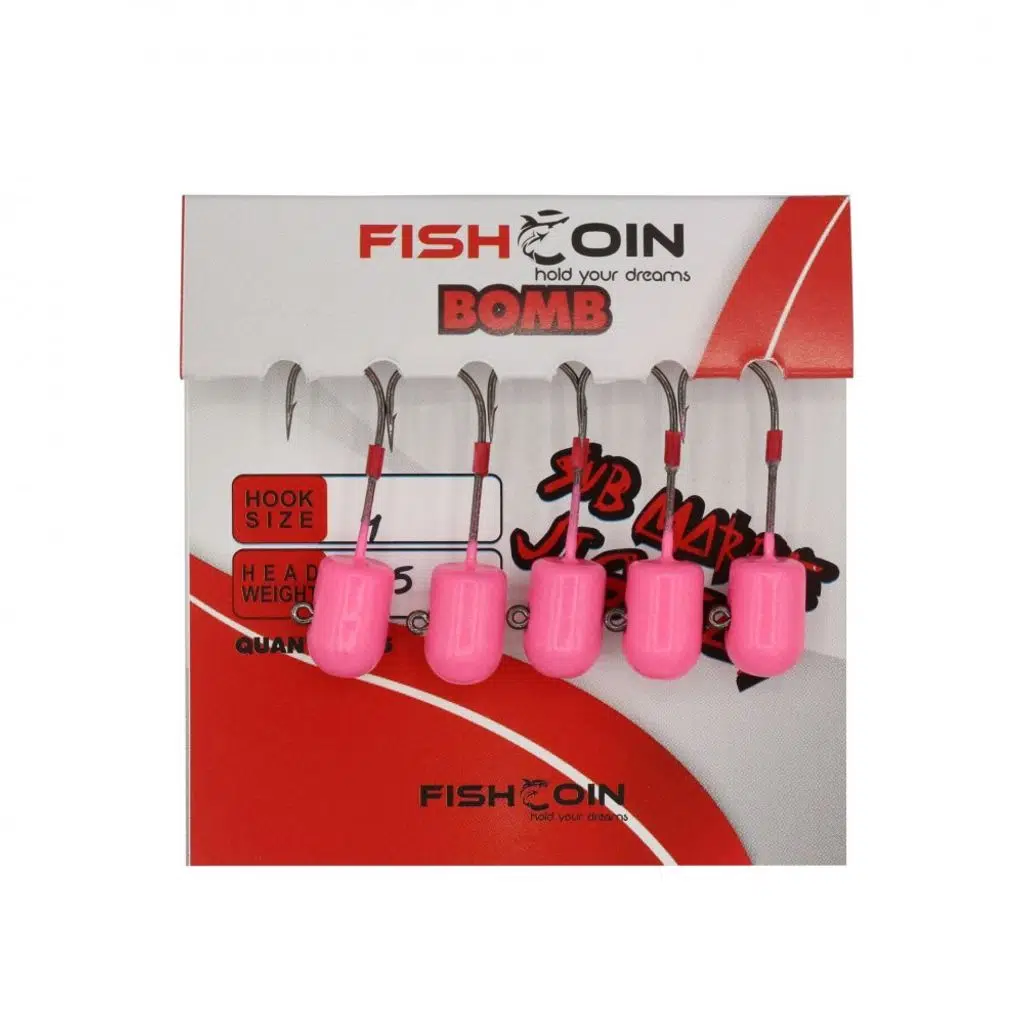 Fishcoin Bomb Jighead Pink Glow 8-1.5 Gr
