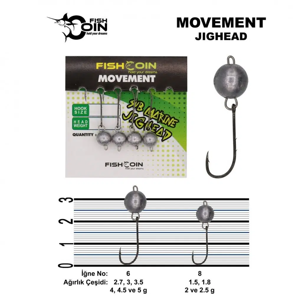 Fishcoin Movement Jighead 8-1.8 Gr