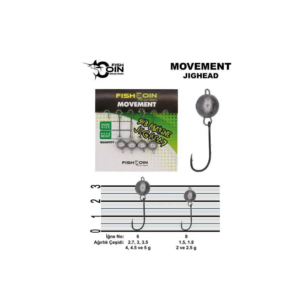 Fishcoin Movement Jighead 8-2.5 Gr