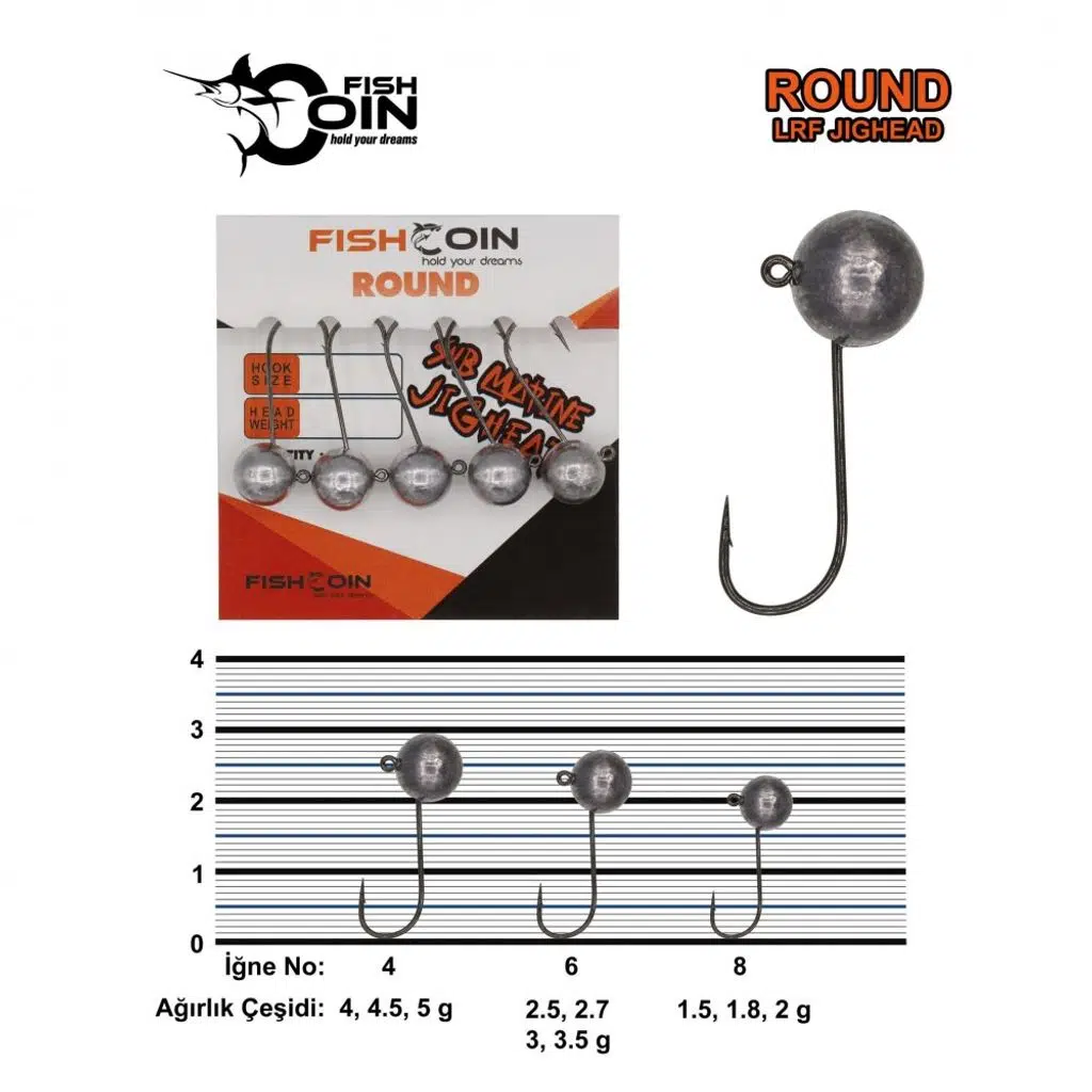 Fishcoin Round Jighead 6-2.5 Gr