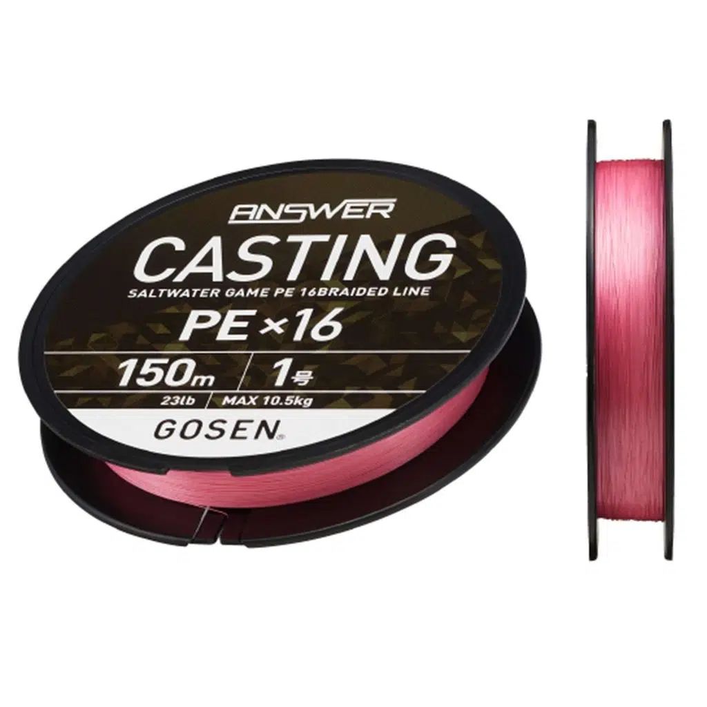 Gosen X16 Casting Answer PE 16 Örgü Spin İpi 150Mt Pink 1.0 PE 0,171Mm