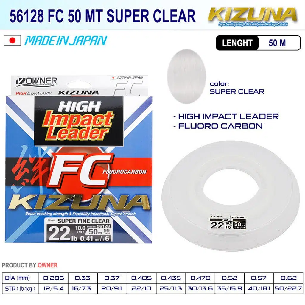 Kizuna 56128 Fc 50Mt Super Clear Misina 50M 0,33Mm