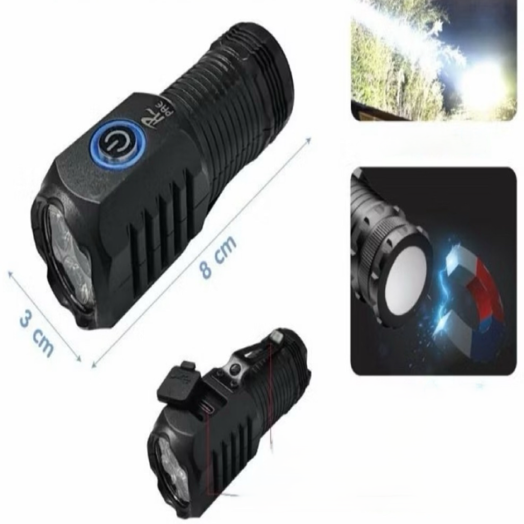 Mini El Feneri HS-2401 Şapkaya Takılan, Mıknatıslı, Şarjlı