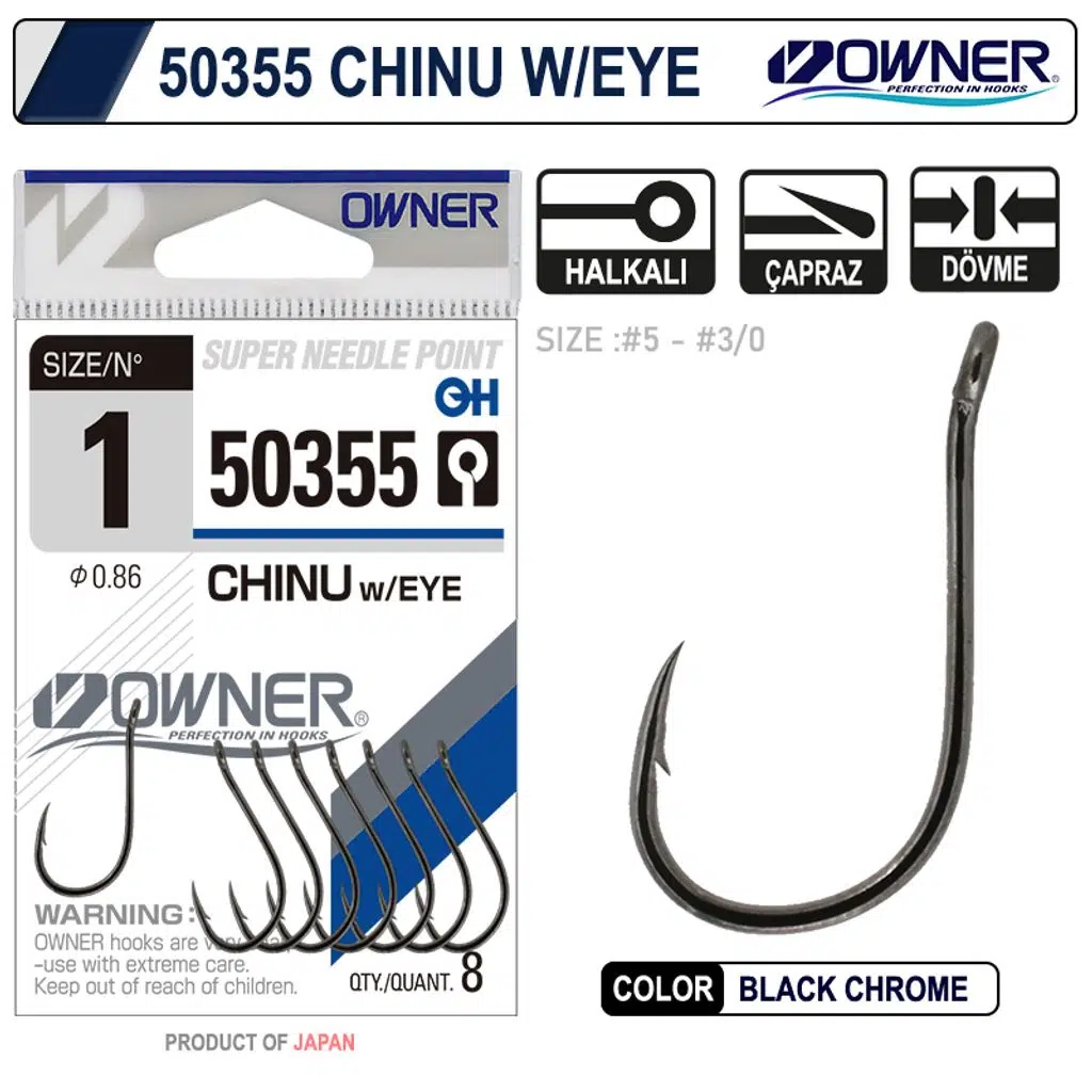 Owner 50355 Chinu W/ Eye Gun Black İğne No:4/0