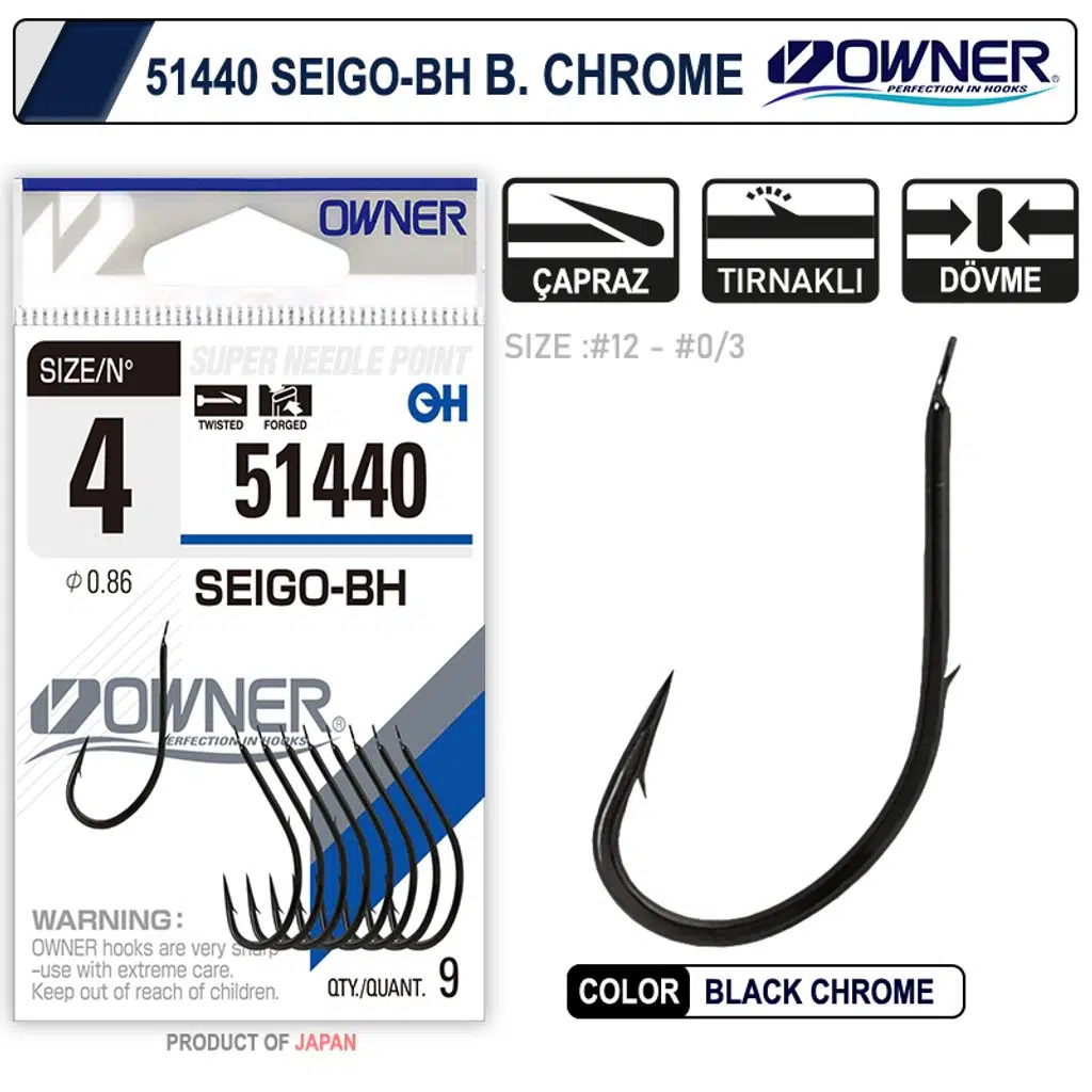 Owner 51440 Seigo-Bh Black Chrome İğne No:6