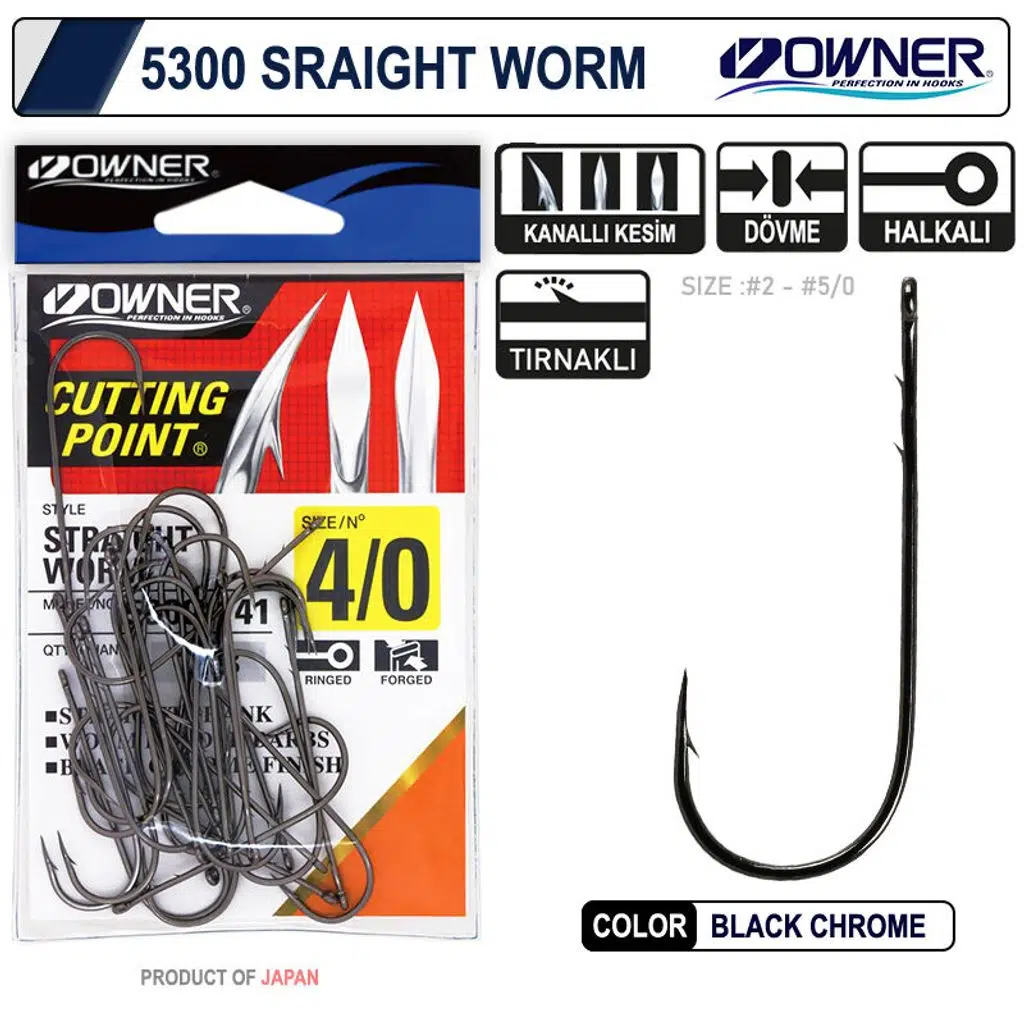 Owner 5300 Straight Shank Black Chrome İğne No:2 34Pcs