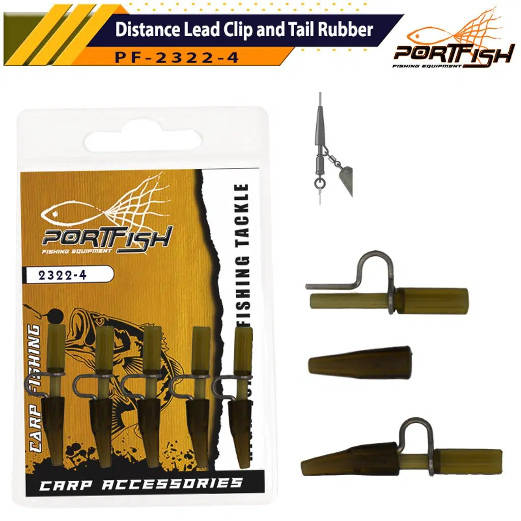 Portfish 2322-4 Distance Lead Clip And Tail Rubber 5 Adet